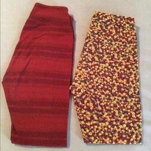 LuLaRoe leggings - 2 pair with small flaws